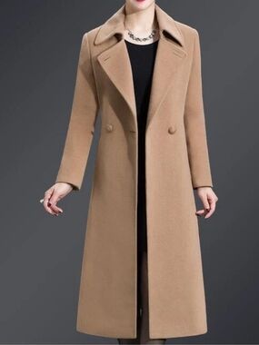 Classic Long Camel Women's Wool Blend Coat NWT Size XS